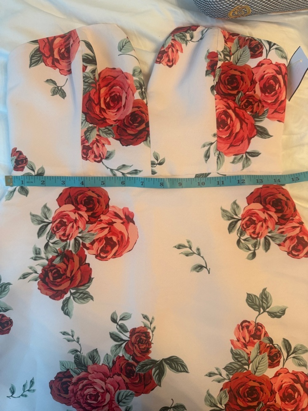 Sachin + Babi Strapless Floral Dress in White and Red - Picture 11 of 12